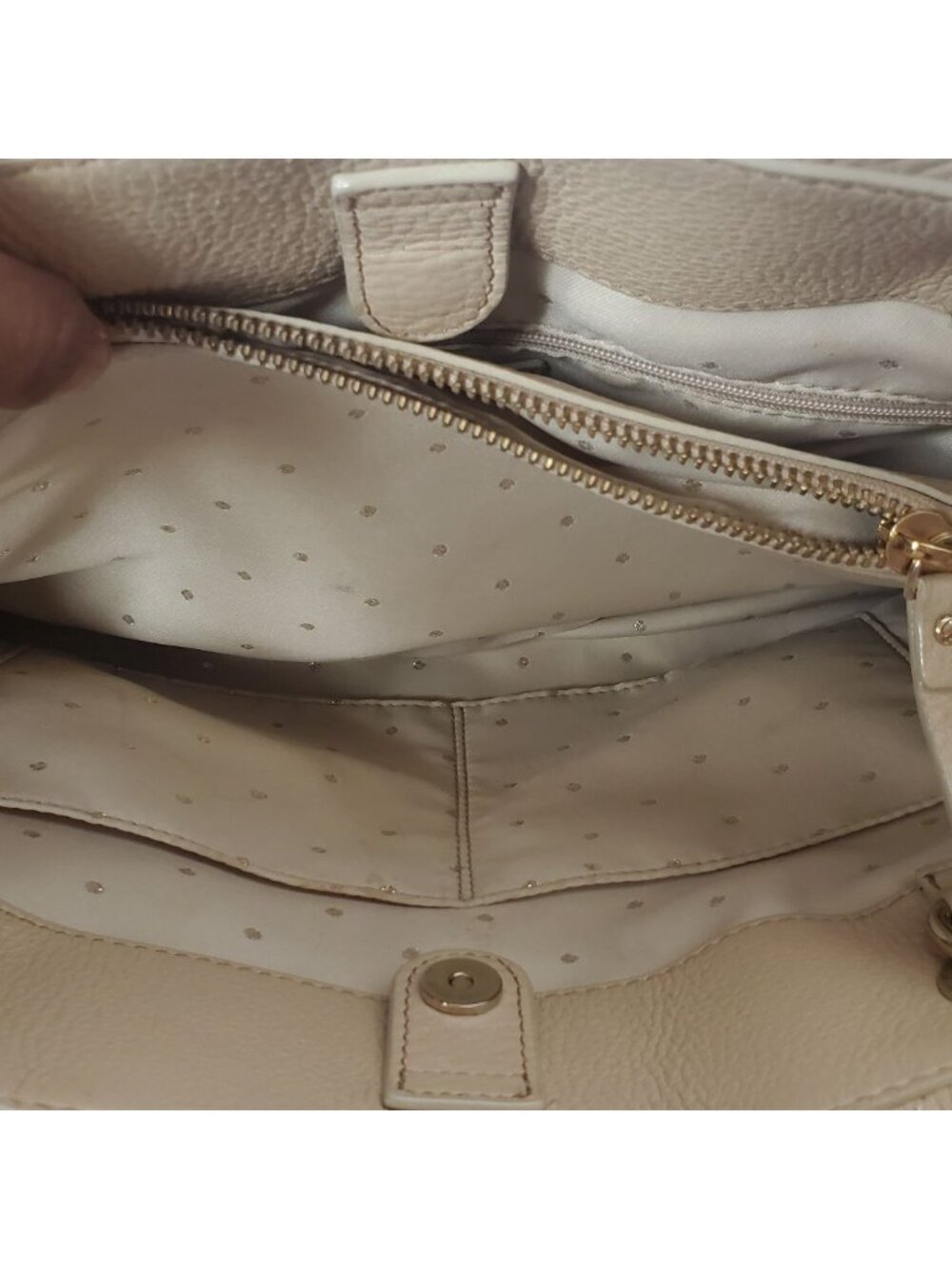 Kate Spade Georgina Quilted Leather W/Chain Link Strap Tote Bag W/Multiple Cream - Picture 10 of 16
